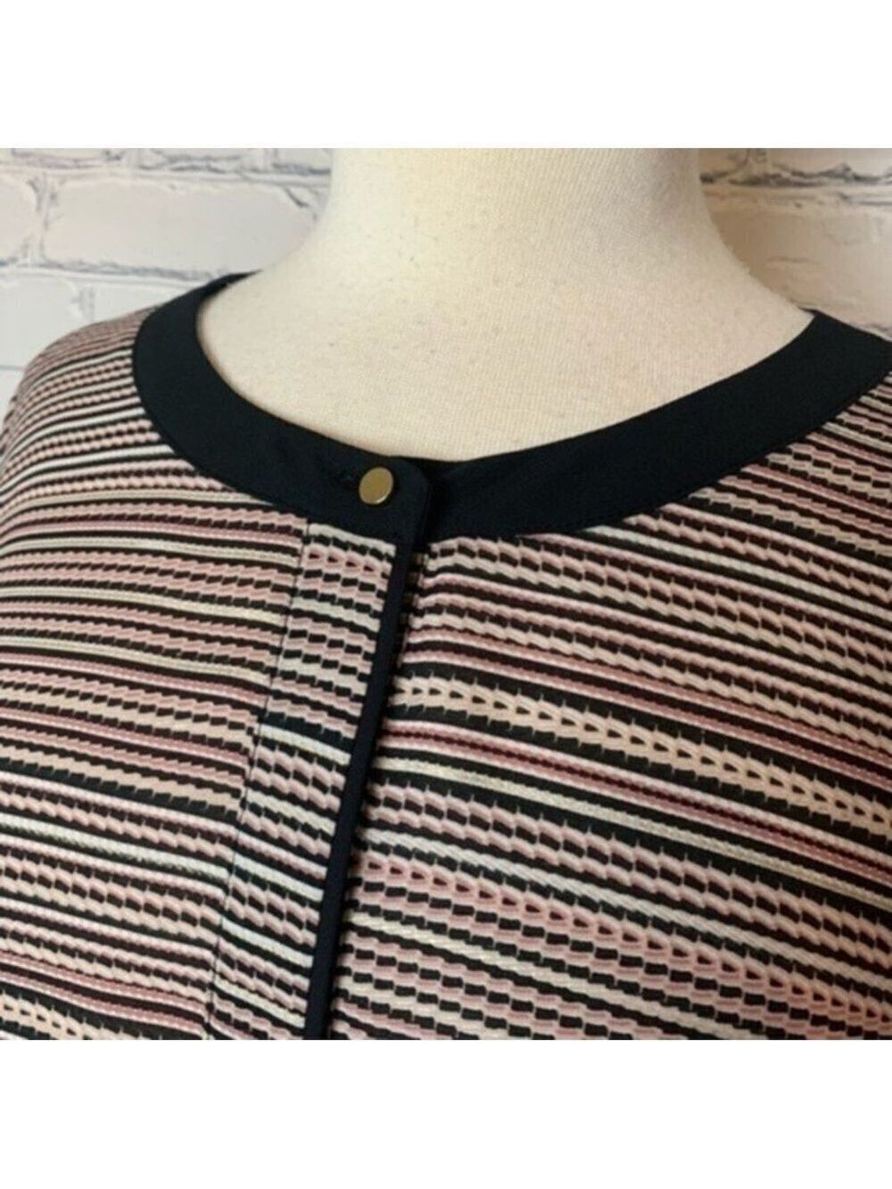 Liz Claiborne Stripe Tunic Button Up Top 2X - Picture 3 of 9